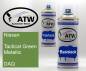 Preview: Nissan, Tactical Green Metallic, DAQ: 400ml Sprühdose + 400ml Klarlack - Set, von ATW Autoteile West.